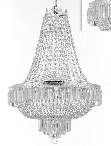 French Empire Crystal Chandelier Lighting- Great for the Dining Room, Foyer, Entry Way, Living Room! H36" X W30" - F93-B102/CS/870/14