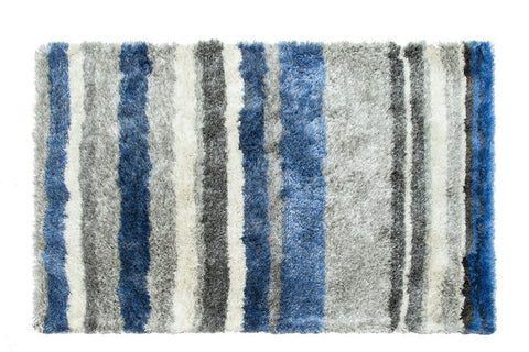 Handwoven Striped Plush Shag Rug 8' X 10' - J10-IN-213-8X10