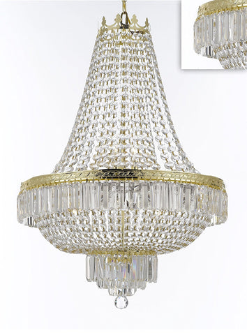 French Empire Crystal Chandelier Lighting-Great for the Dining Room, Foyer, Entry Way, Living Room! H30" X W24" - F93-B102/CG/870/9