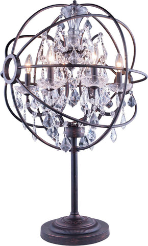 C121-1130TL21DB/RC By Elegant Lighting - Geneva Collection Dark Bronze Finish 6 Lights Table Lamp
