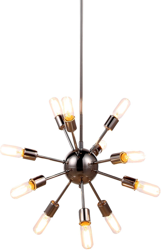 C121-1134D21PN By Elegant Lighting - Cork Collection Polished Nickel Finish 12 Lights Pendant Lamp