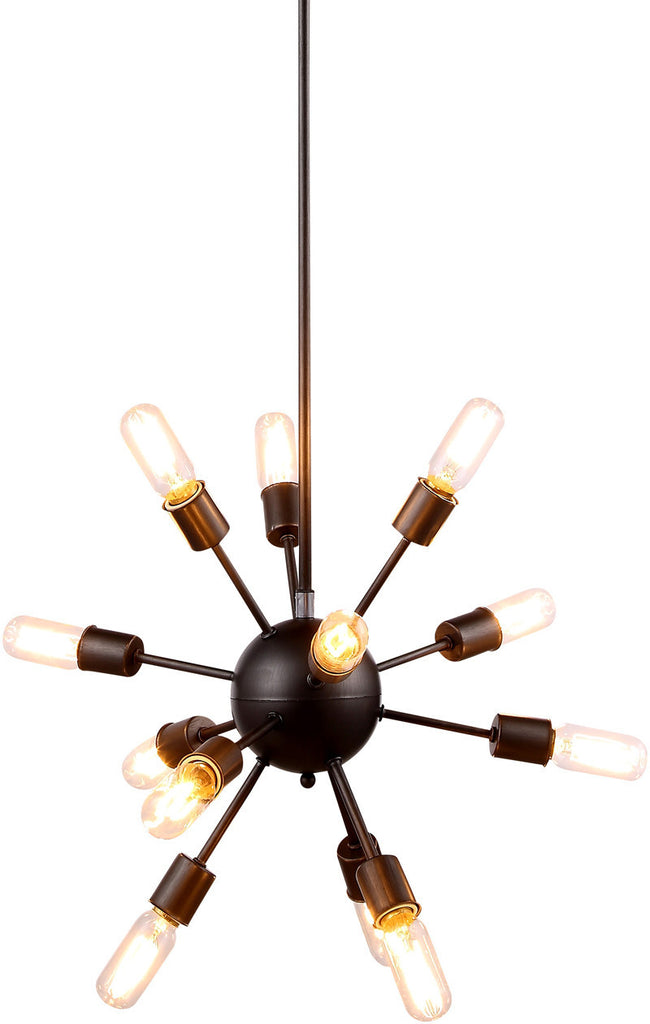 C121-1134D21VS By Elegant Lighting - Cork Collection Vintage Steel Finish 12 Lights Pendant Lamp