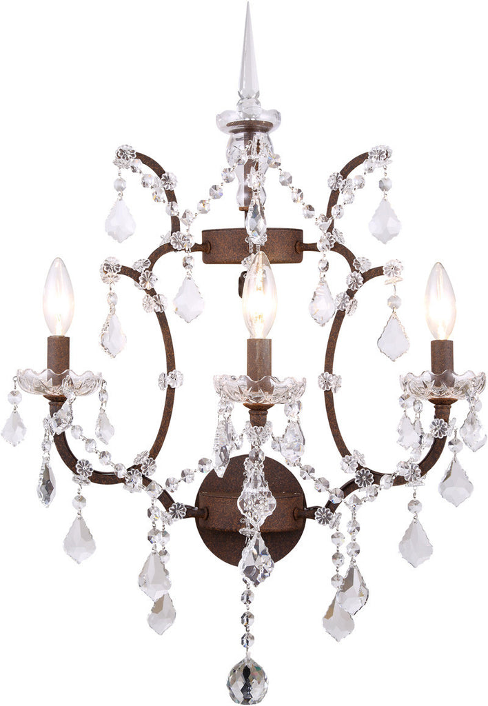 C121-1138W17RI/RC By Elegant Lighting - Elena Collection Intent Finish 3 Lights Wall Sconce