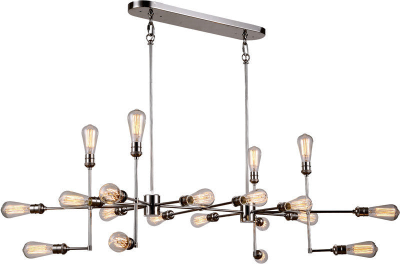 C121-1139D49PN By Elegant Lighting - Ophelia Collection Polished Nickel Finish 20 Lights Pendant Lamp