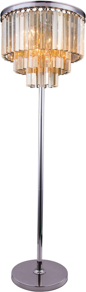 C121-1201FL20PN-GT/RC By Elegant Lighting - Sydney Collection Polished nickel Finish 8 Lights Floor Lamp