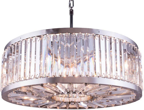 C121-1203D35PN/RC By Elegant Lighting - Chelsea Collection Polished nickel Finish 10 Lights Pendant lamp