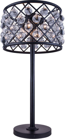 C121-1204TL15MB/RC By Elegant Lighting - Madison Collection Mocha Brown Finish 3 Lights Table Lamp