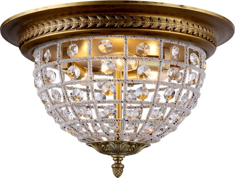 C121-1205F18FG/RC By Elegant Lighting - Olivia Collection French Gold Finish 3 Lights Flush Mount