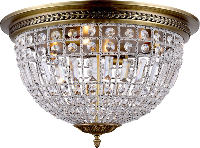 C121-1205F24FG/RC By Elegant Lighting - Olivia Collection French Gold Finish 4 Lights Flush Mount