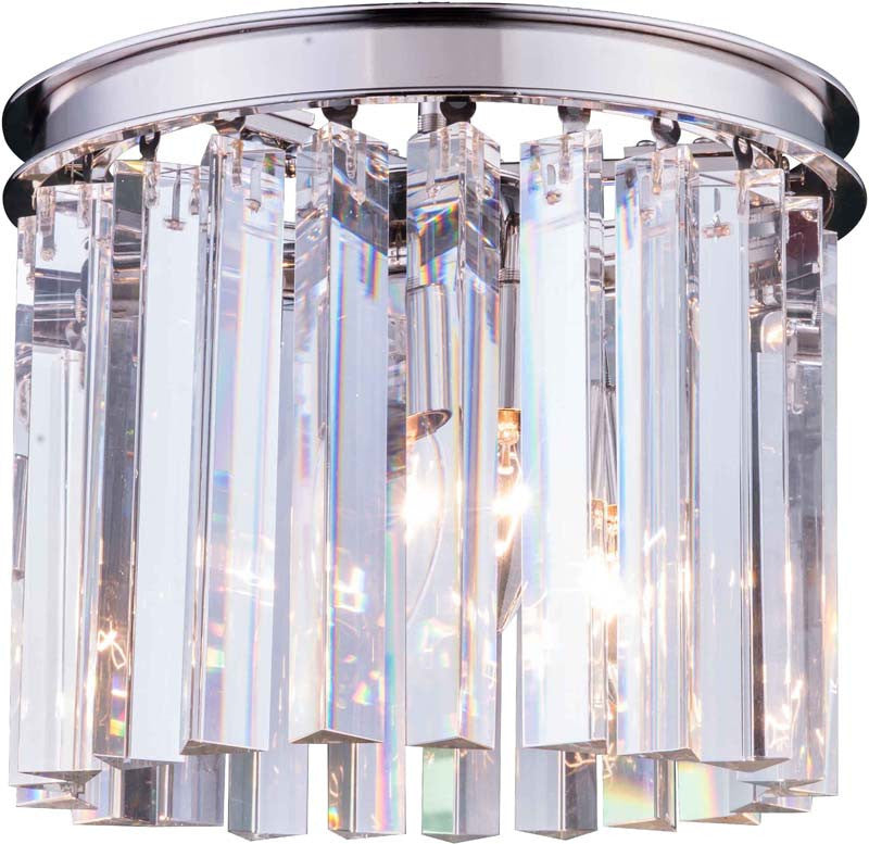 C121-1208F12PN/RC By Elegant Lighting - Sydney Collection Polished nickel Finish 3 Lights Flush Mount