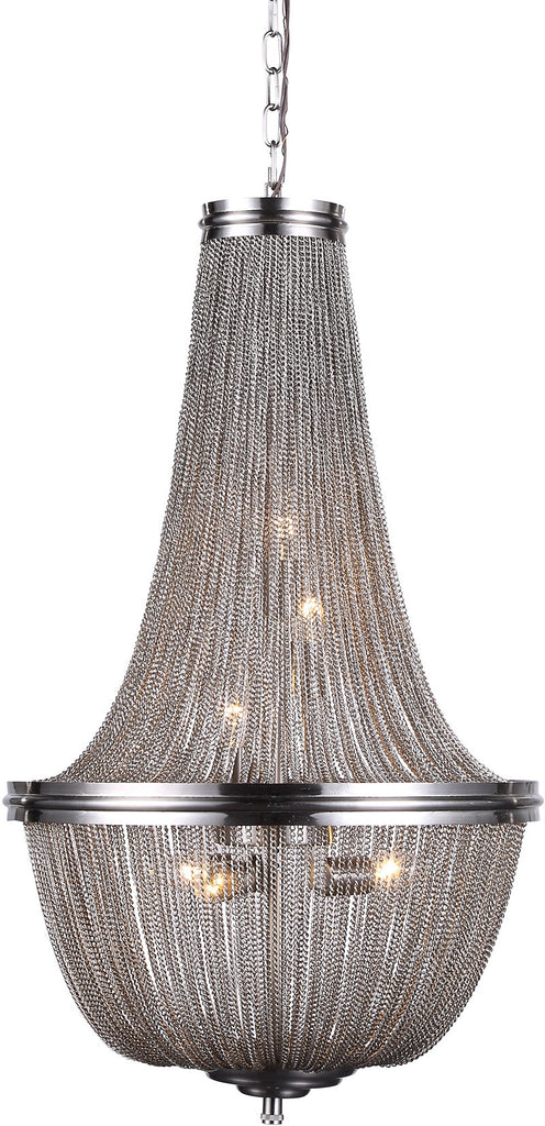 C121-1210D17PW By Elegant Lighting - Paloma Collection Pewter Finish 6 Lights Pendant Lamp