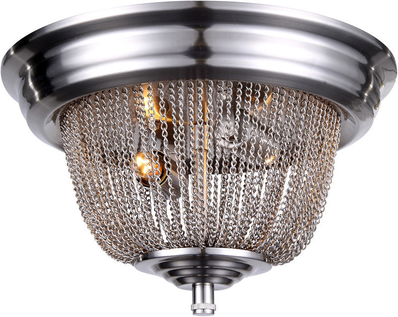 C121-1210F12PW By Elegant Lighting - Paloma Collection Pewter Finish 2 Lights Flush Mount