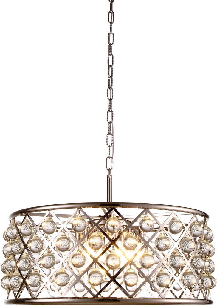 C121-1213D25PN/RC By Elegant Lighting - Madison Collection Polished Nickel Finish 6 Lights Pendant Lamp