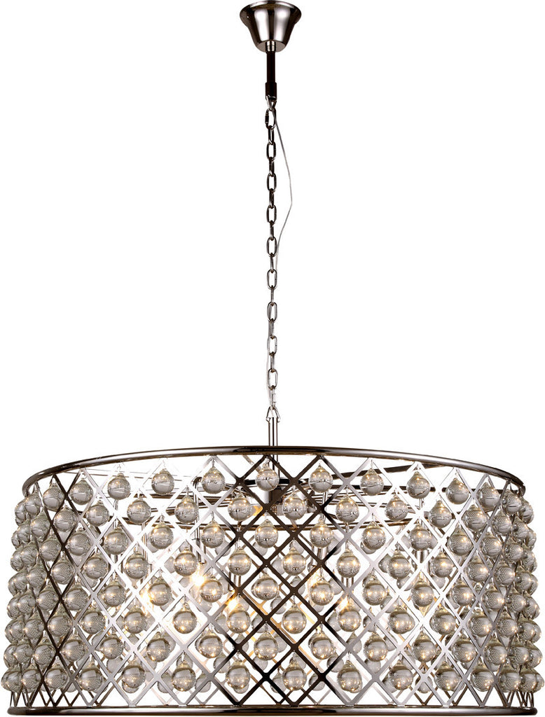 C121-1213G43PN/RC By Elegant Lighting - Madison Collection Polished Nickel Finish 10 Lights Pendant Lamp