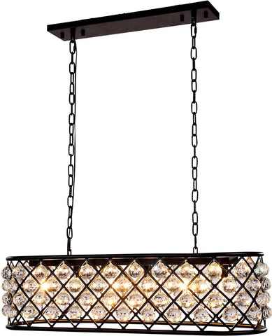 ZC121-1216G40MB-GT/RC By Regency Lighting - Madison Collection Mocha Brown Finish 6 Lights Pendant Lamp