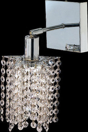 C121-1281W-S-P-CL/RC By Elegant Lighting Mini Collection 1 Lights Wall Sconce Chrome Finish