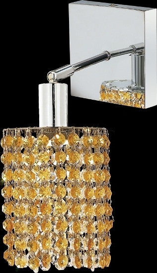 C121-1281W-S-R-LT/RC By Elegant Lighting Mini Collection 1 Lights Wall Sconce Chrome Finish