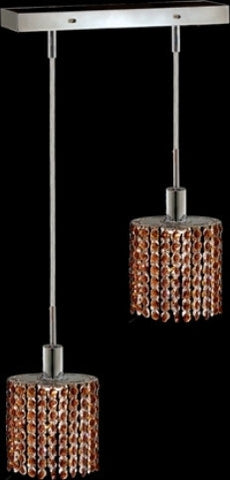 C121-1282D-O-E-TO/RC By Elegant Lighting Mini Collection 2 Lights Pendant Chrome Finish