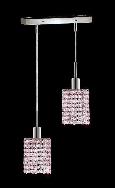 C121-1282D-O-R-RO/RC By Elegant Lighting Mini Collection 2 Lights Pendant Chrome Finish