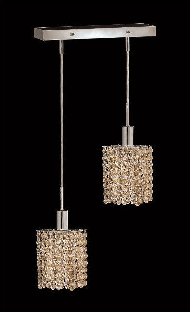 C121-1282D-O-S-GT/RC By Elegant Lighting Mini Collection 2 Lights Pendant Chrome Finish