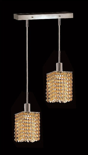 C121-1282D-O-S-LT/RC By Elegant Lighting Mini Collection 2 Lights Pendant Chrome Finish