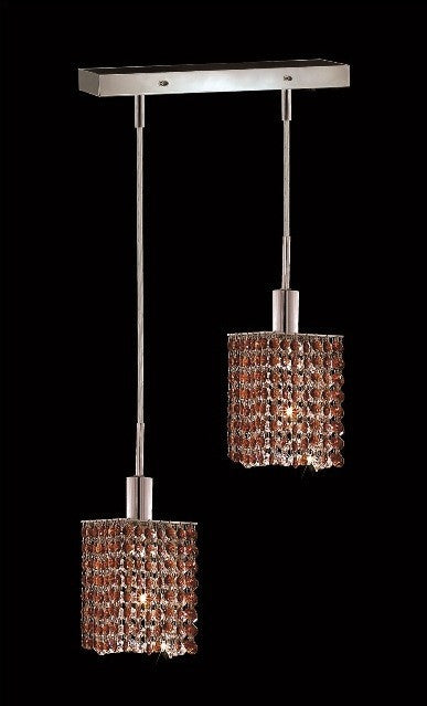 C121-1282D-O-S-TO/RC By Elegant Lighting Mini Collection 2 Lights Pendant Chrome Finish