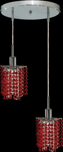 C121-1282D-R-P-BO/RC By Elegant Lighting Mini Collection 2 Lights Pendant Chrome Finish