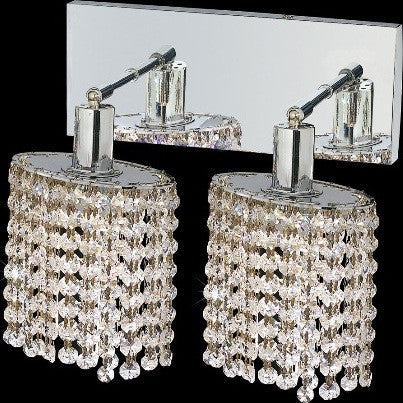 C121-1282W-O-E-CL/RC By Elegant Lighting Mini Collection 2 Lights Wall Sconce Chrome Finish