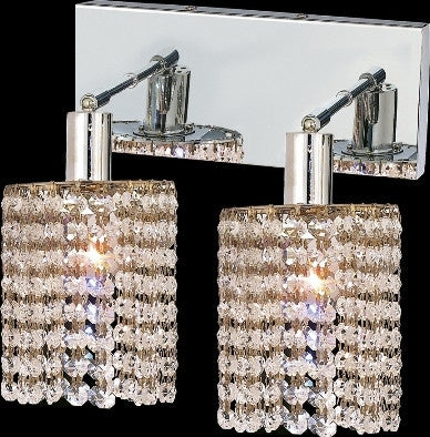 C121-1282W-O-R-CL/RC By Elegant Lighting Mini Collection 2 Lights Wall Sconce Chrome Finish
