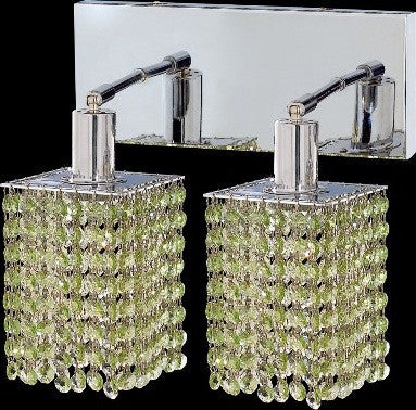 C121-1282W-O-S-LP/RC By Elegant Lighting Mini Collection 2 Lights Wall Sconce Chrome Finish