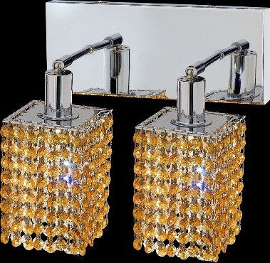 C121-1282W-O-S-LT/RC By Elegant Lighting Mini Collection 2 Lights Wall Sconce Chrome Finish
