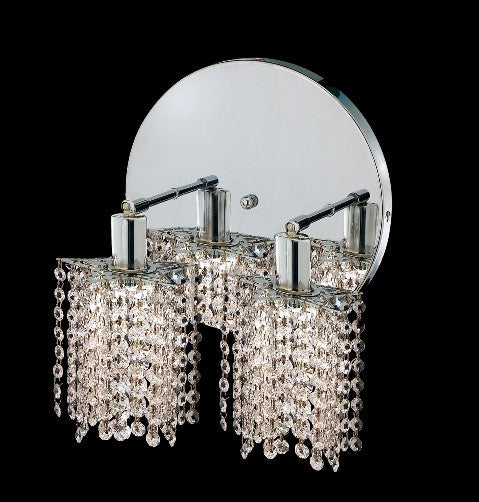 C121-1282W-R-P-CL/RC By Elegant Lighting Mini Collection 2 Lights Wall Sconce Chrome Finish