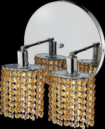 C121-1282W-R-R-LT/RC By Elegant Lighting Mini Collection 2 Lights Wall Sconce Chrome Finish