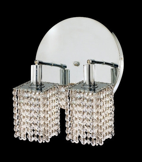 C121-1282W-R-S-CL/RC By Elegant Lighting Mini Collection 2 Lights Wall Sconce Chrome Finish