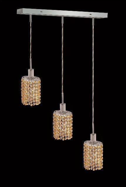 C121-1283D-O-E-LT/RC By Elegant Lighting Mini Collection 3 Lights Pendant Chrome Finish