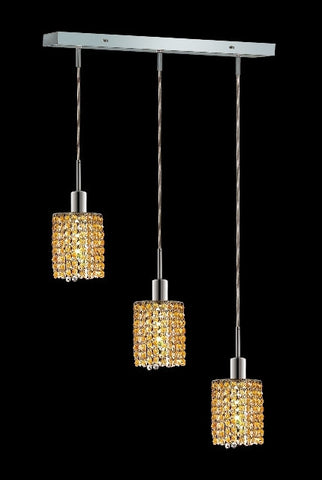 C121-1283D-O-R-LT/RC By Elegant Lighting Mini Collection 3 Lights Pendant Chrome Finish