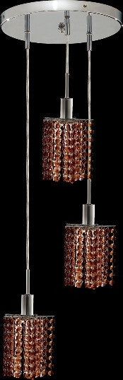 C121-1283D-R-P-TO/RC By Elegant Lighting Mini Collection 3 Lights Pendant Chrome Finish