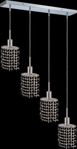 C121-1284D-O-E-JT/RC By Elegant Lighting Mini Collection 4 Lights Pendant Chrome Finish