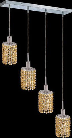 C121-1284D-O-E-LT/RC By Elegant Lighting Mini Collection 4 Lights Pendant Chrome Finish