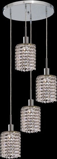 C121-1284D-R-R-CL/RC By Elegant Lighting Mini Collection 4 Lights Pendant Chrome Finish