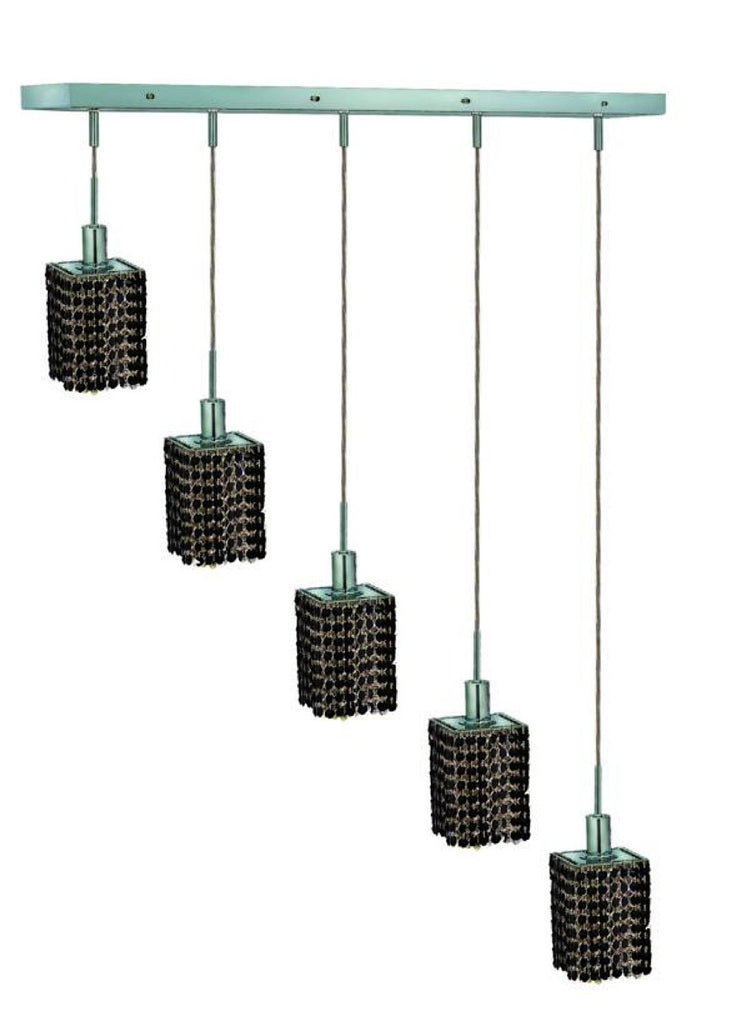 C121-1285D-O-S-JT/RC By Elegant Lighting Mini Collection 5 Lights Pendant Chrome Finish