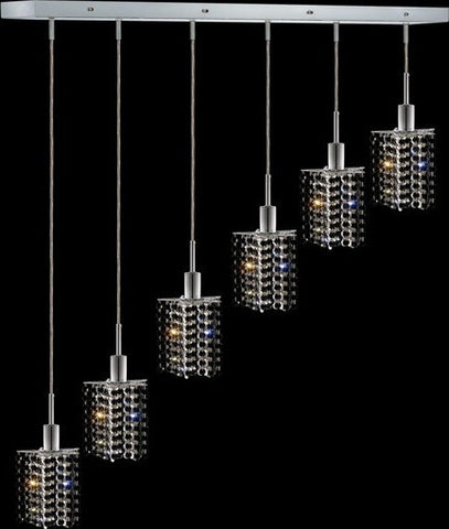 C121-1286D-O-P-JT/RC By Elegant Lighting Mini Collection 6 Lights Pendant Chrome Finish