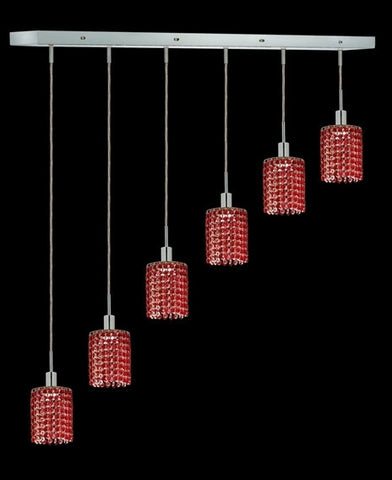 C121-1286D-O-R-BO/RC By Elegant Lighting Mini Collection 6 Lights Pendant Chrome Finish