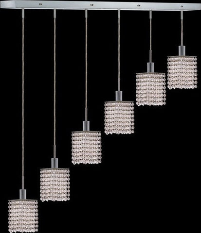 C121-1286D-O-S-CL/RC By Elegant Lighting Mini Collection 6 Lights Pendant Chrome Finish