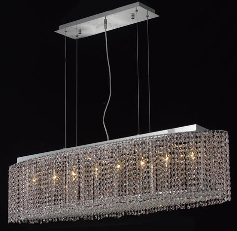 C121-1292D46C-BO/RC By Elegant Lighting Moda Collection 8 Light Chandeliers Chrome Finish