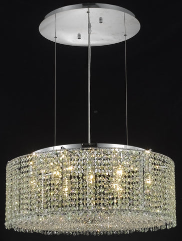 C121-1293D26C-TO/RC By Elegant Lighting Moda Collection 9 Light Chandeliers Chrome Finish