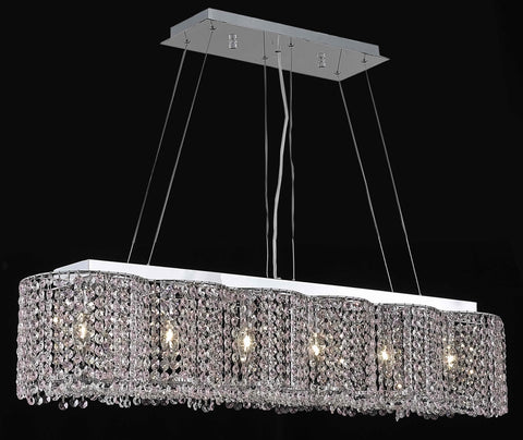 C121-1295D40C-BO/RC By Elegant Lighting Moda Collection 6 Light Chandeliers Chrome Finish