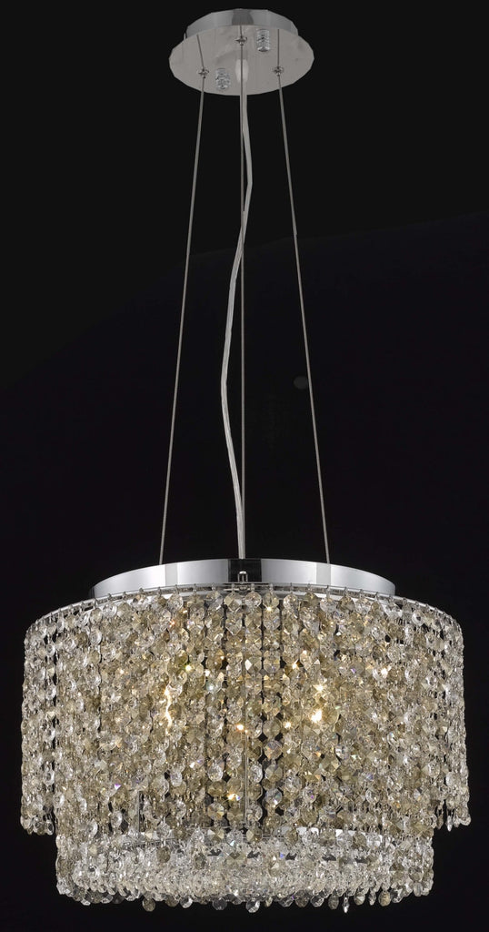 C121-1298D16C-LP/RC By Elegant Lighting Moda Collection 4 Light Chandeliers Chrome Finish