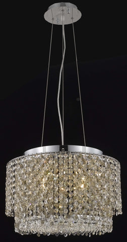 C121-1298D16C-TO/RC By Elegant Lighting Moda Collection 4 Light Chandeliers Chrome Finish