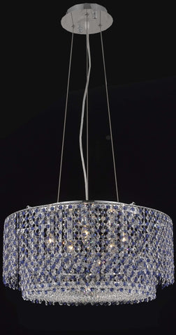 C121-1298D24C-GT/RC By Elegant Lighting Moda Collection 5 Light Chandeliers Chrome Finish